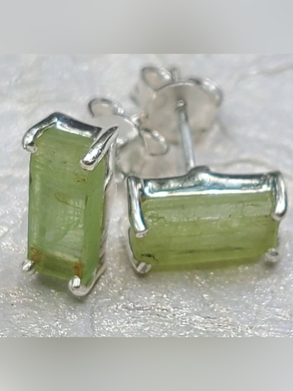 Sterling Green Kyanite Earrings